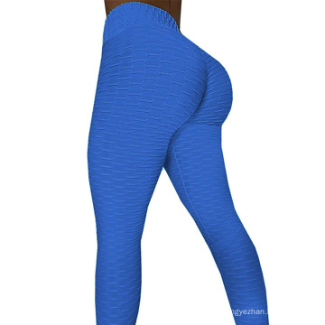 Leggings elásticos respiráveis ​​de cintura alta esporte fitness com rugas leggings atléticos para atacado